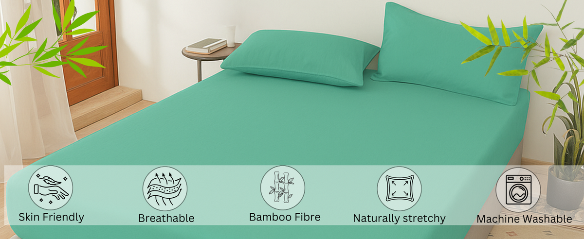 100% Bamboo Cotton Jersey Fitted Sheet