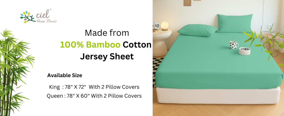 100% Bamboo Cotton Jersey Fitted Sheet