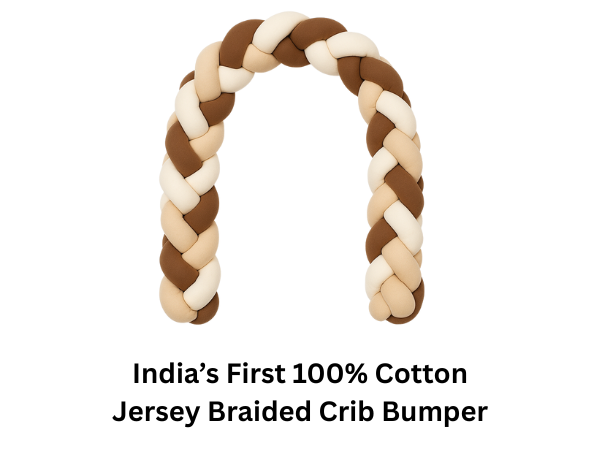 India First 100% Cotton Jersey Braided Crib Bumper