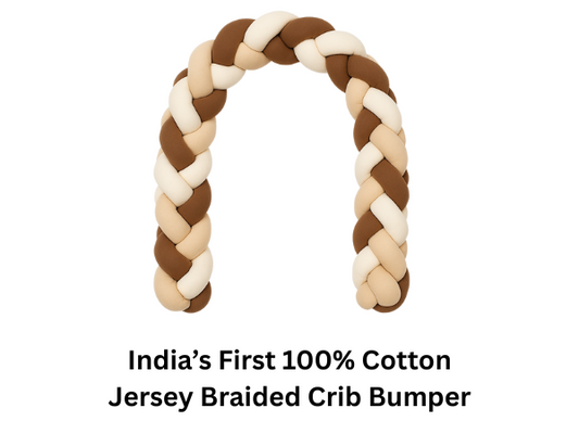 India First 100% Cotton Jersey Braided Crib Bumper