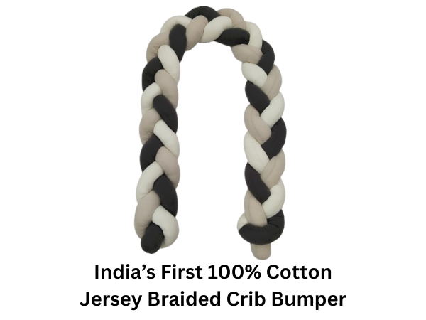 India First 100% Cotton Jersey Braided Crib Bumper