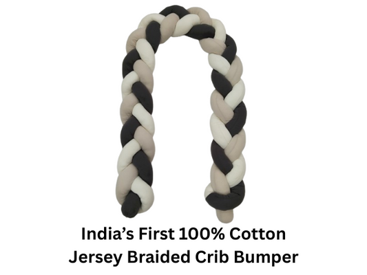 India First 100% Cotton Jersey Braided Crib Bumper