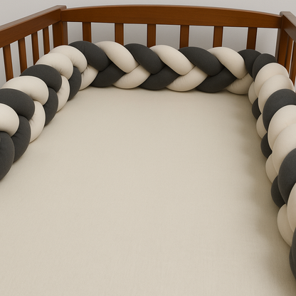 India First 100% Cotton Jersey Braided Crib Bumper