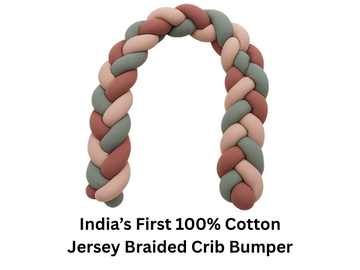 India First 100% Cotton Jersey Braided Crib Bumper