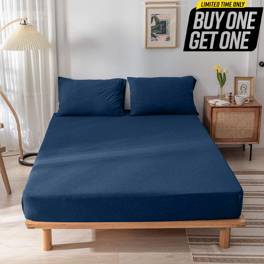 100% Cotton Jersey Knitted Fitted Bed Sheet - Fits Up to 6" to 8" Mattress