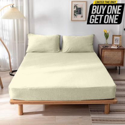 100% Cotton Jersey Knitted Fitted Bed Sheet - Fits Up to 6" to 8" Mattress