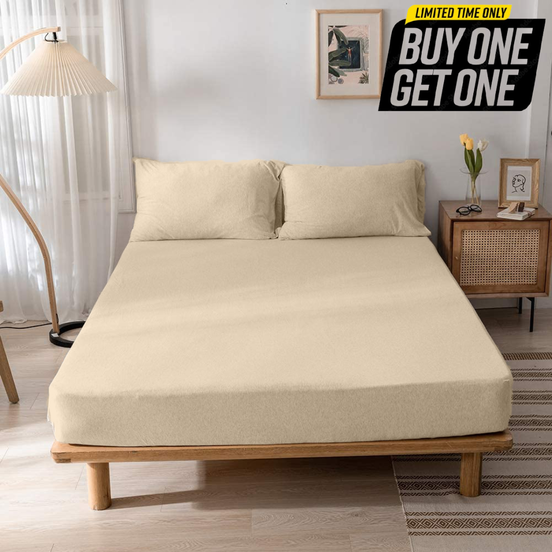 100% Cotton Jersey Knitted Fitted Bed Sheet - Fits Up to 6" to 8" Mattress