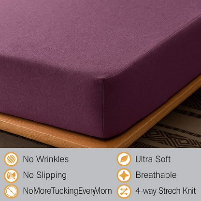 Jersey Cotton Rich Fitted Bed Sheet Set